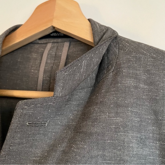 1901 Extra Trim Fit Chambray Sport Coat in Grey - Picture 9 of 10